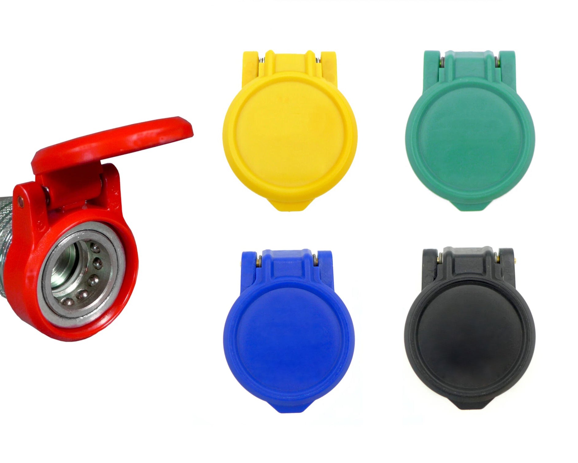 Capuchon de protection mâle pour accouplement hydraulique et couvercle femelle 1/2" Corps (Jaune, Bleu, Rouge, Vert, Noir) - SPH391005