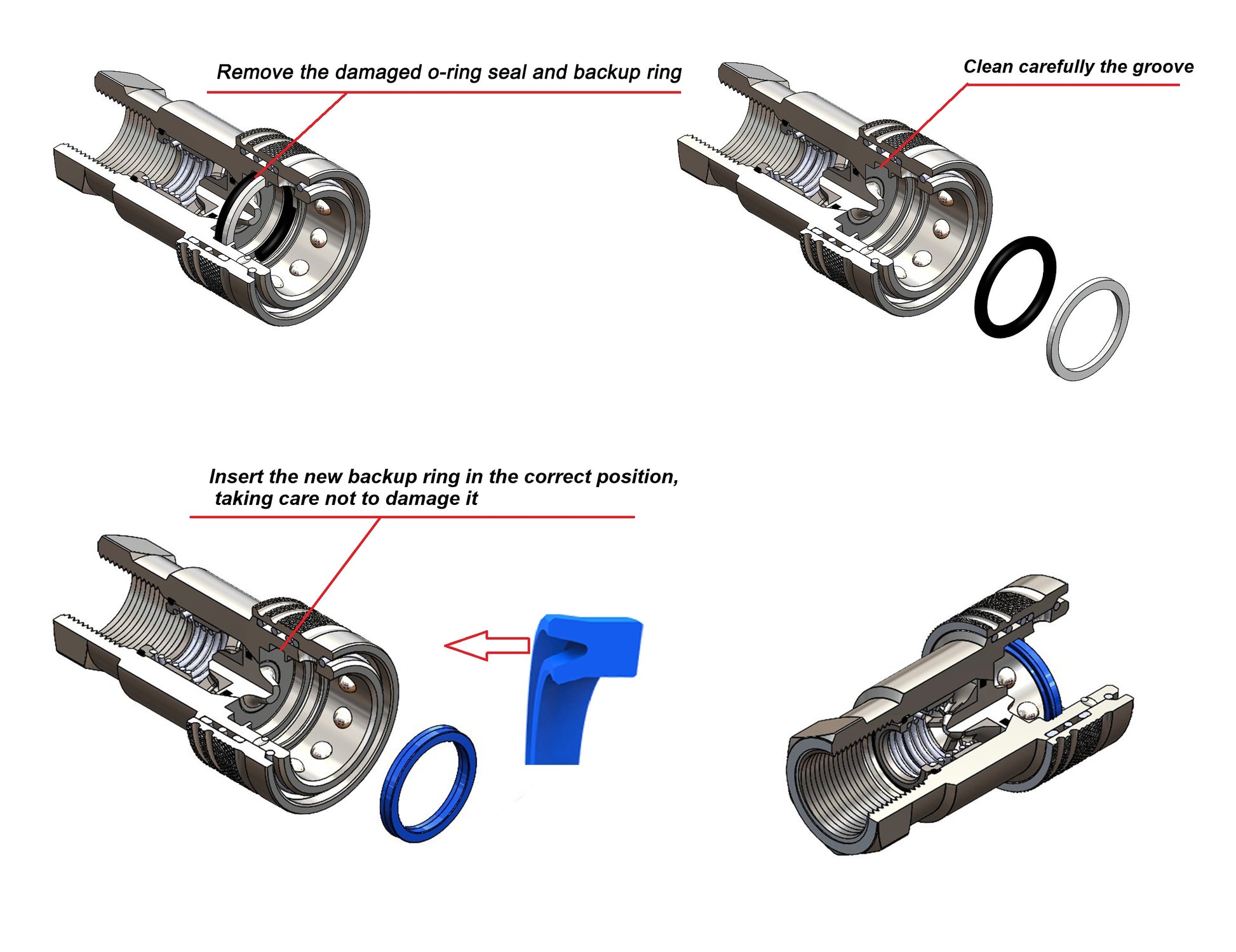 Hydraulic Quick Connect Seal Replacement (Polyurethane) ISO7241-A  BG-3