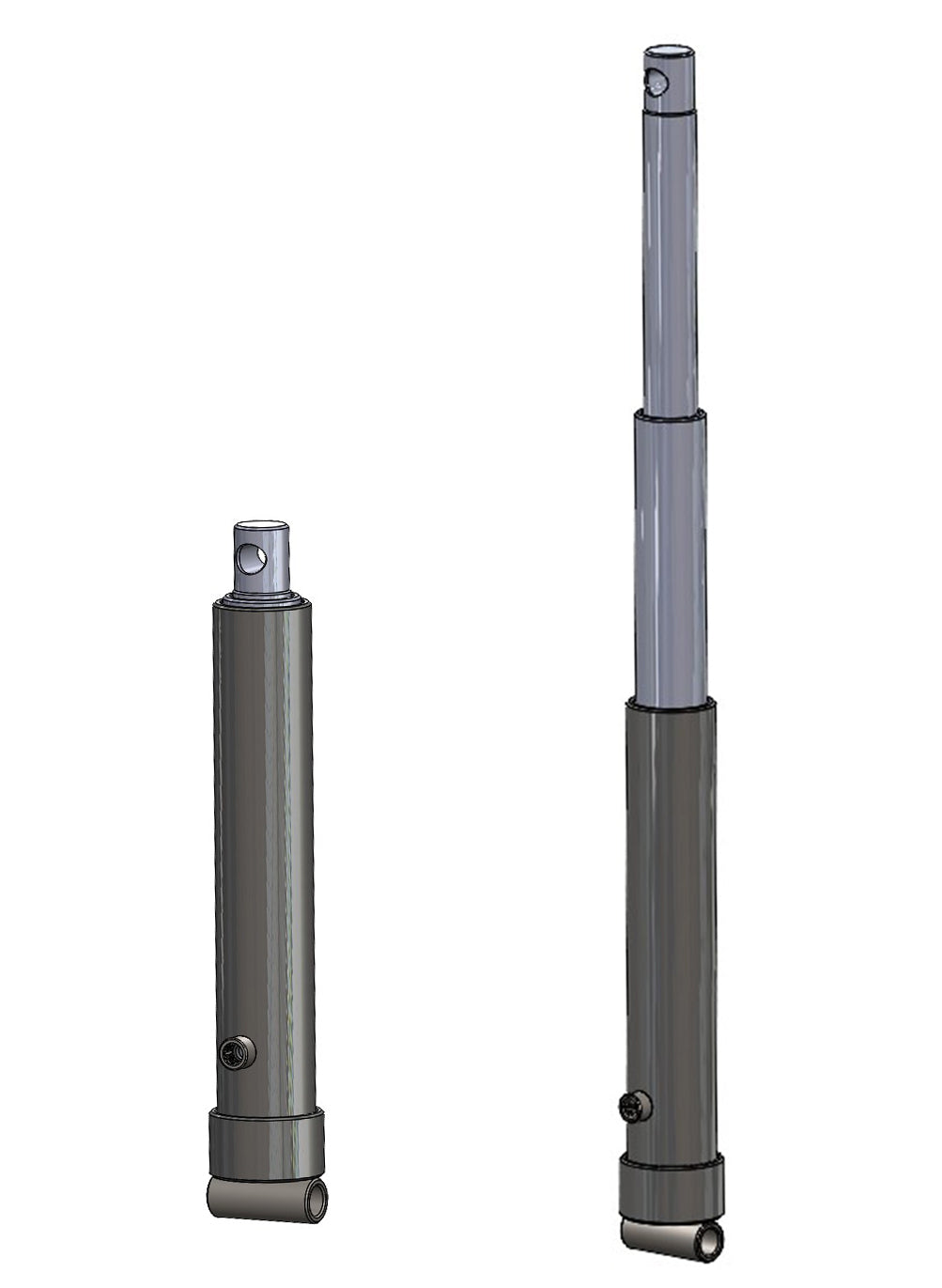 Cilindro Telescópico Hidráulico Extensiones 2 Carrera 700mm 6 Toneladas