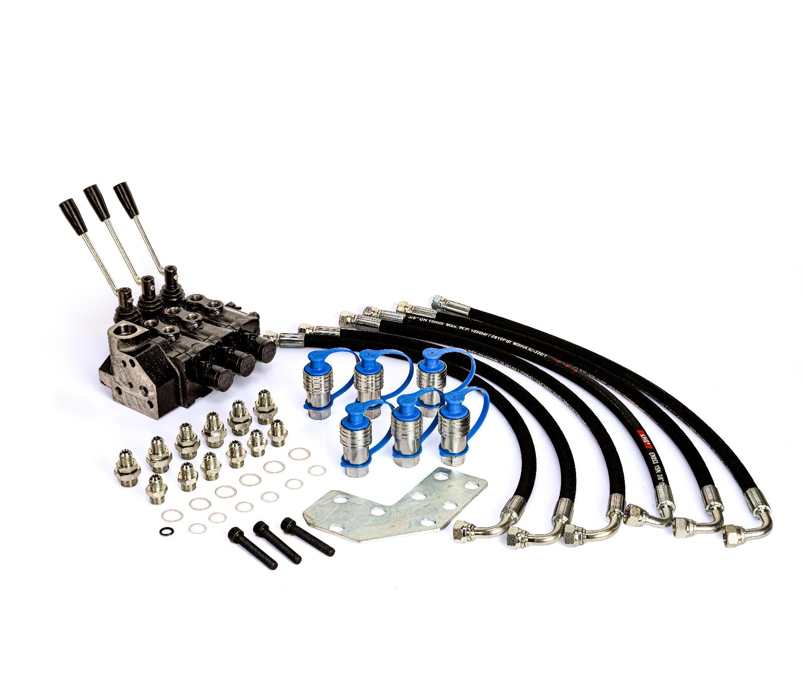 Kit Distributeur Hydraulique - 3 Élèments -  compatible avec les tracteurs Fiat 450-480-500-540-640 Classic etc - SPH330016