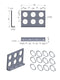 Brakett for hydraulikkoblinger – 6 hull – Teknisk tegning