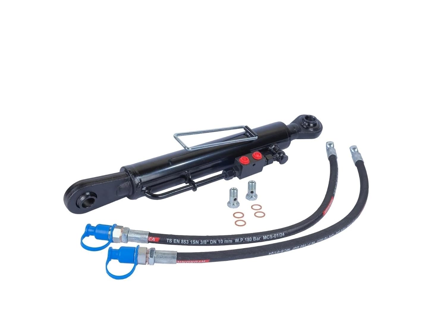 Hydraulic Top Link Cat. 2-2 (550–790 mm / 21 21/32”–31 3/32”) with Locking Block + 2 Hydraulic Hoses - SPH320096