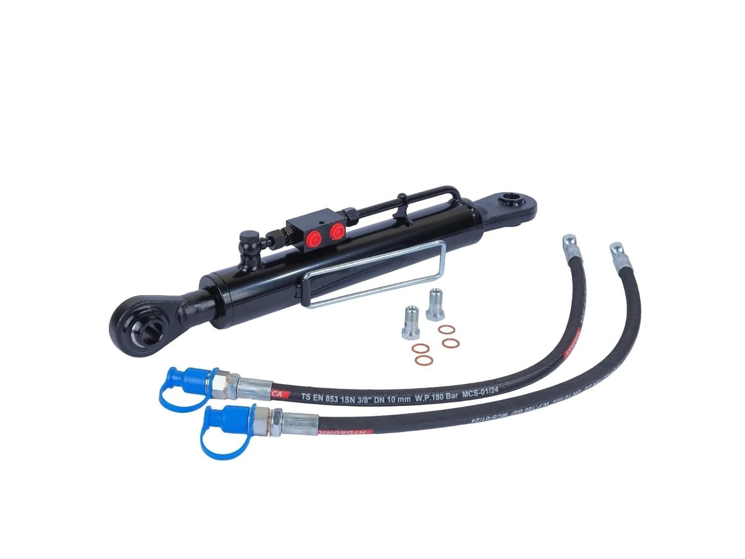Hydraulic Top Link Cat. 2-2 (550–790 mm / 21 21/32”–31 3/32”) with Locking Block + 2 Hydraulic Hoses - SPH320096