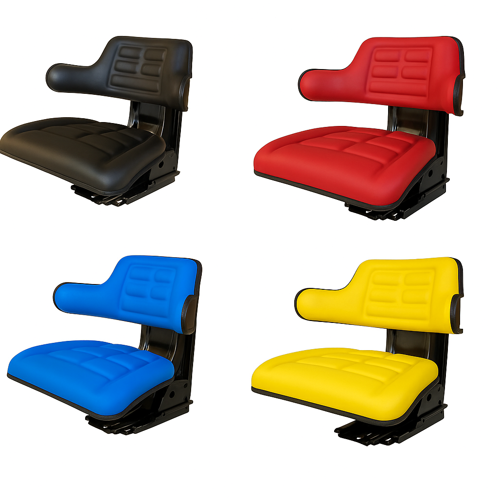 Asiento de Tractor con Descansabrazos Universal (Negro, Azul, Rojo, Amarillo)