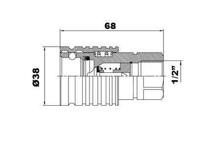 Raccord Hydraulique Femelle Rapide Push-Pull 1/2" BSP – ISO 7241-A pour Machines Agricoles