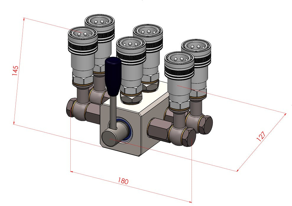 Manuale della valvola deviatrice a 8 porte per trattore remoto  2 in 6 porte - SPH330043