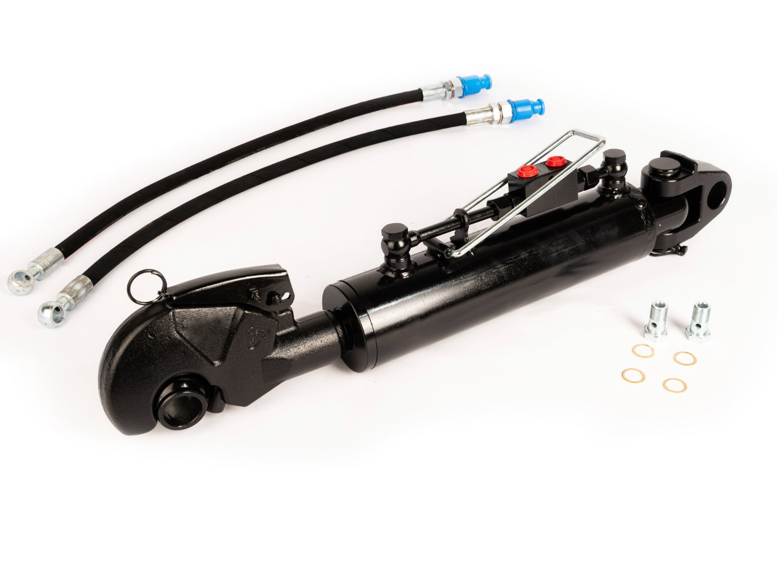 Hydraulic Top Link Cat 3 (25 5/8"–33 7/8") Rapid Hook With Clevis 3-point and 2 Hoses
