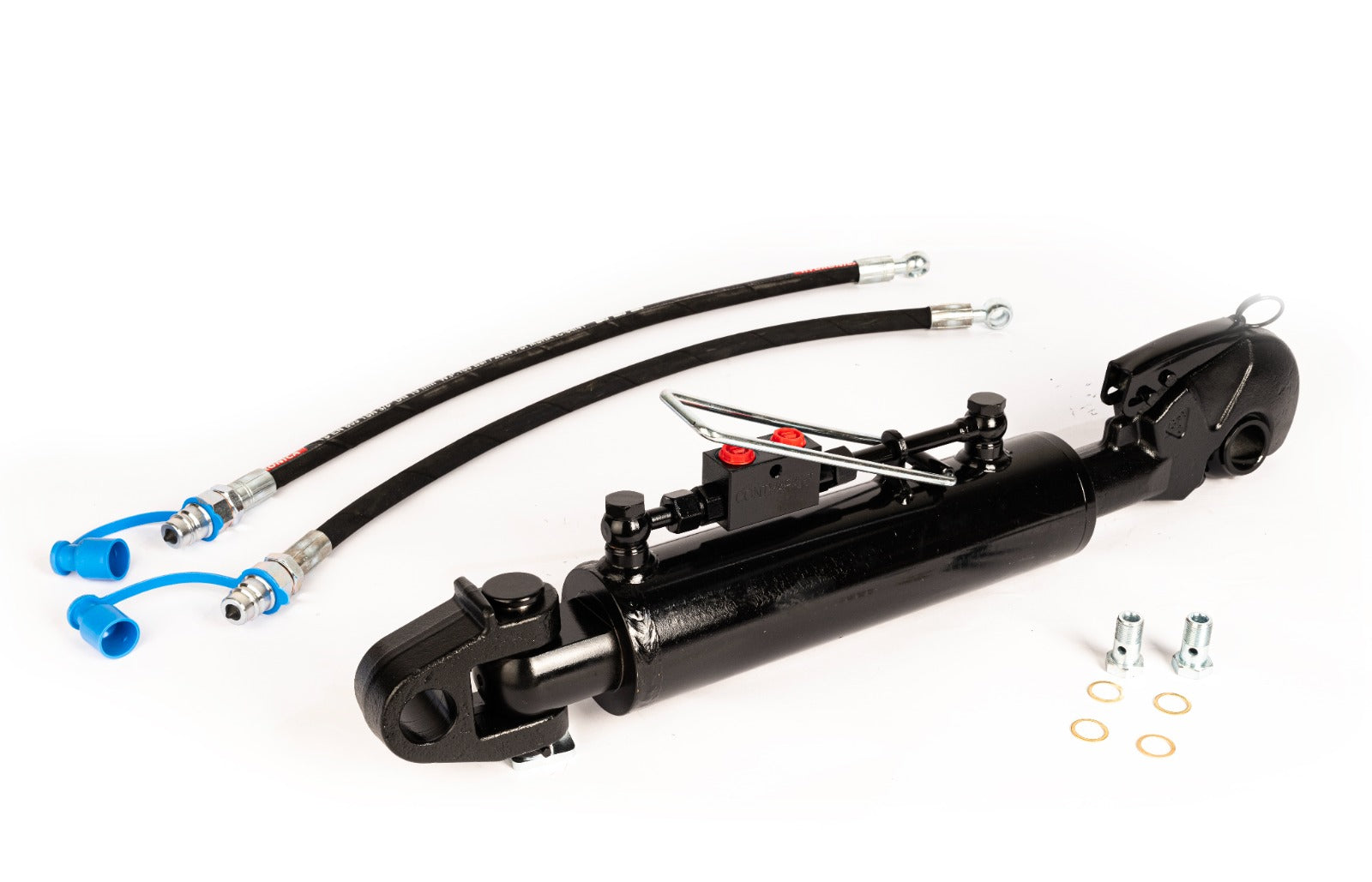 Hydraulic Top Link Cat 3 (25 5/8"–33 7/8") Rapid Hook With Clevis 3-point and 2 Hoses