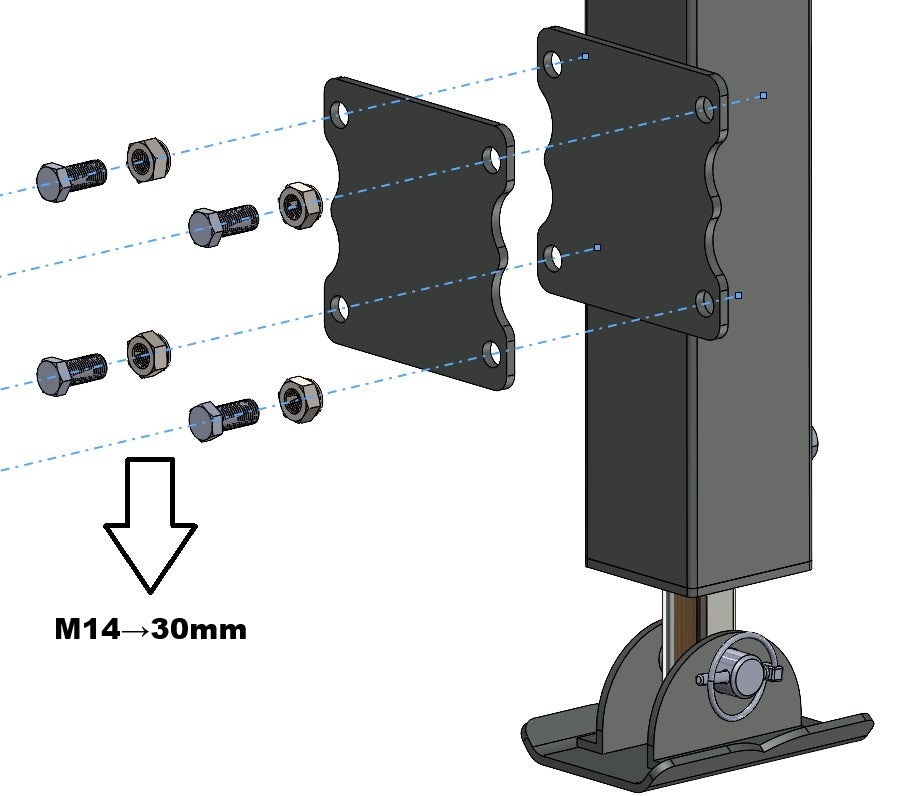 Hydraulische Anhängerstütze 2,5 Ton doppeltwirkend mit Sperrblock 700–1120 mm – SPH500051