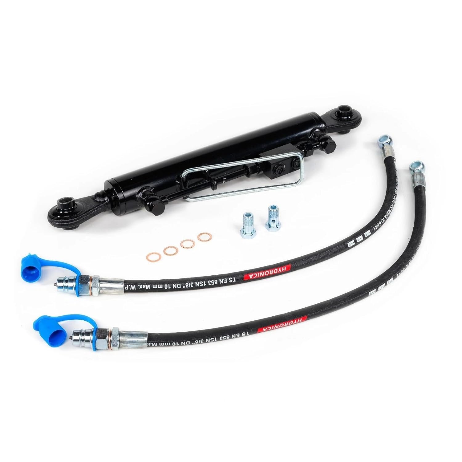 Tercer Punto Hidráulico Cat. 2–2 (635–975 mm) con Bloque de Seguridad y 2 Mangueras Hidráulicas