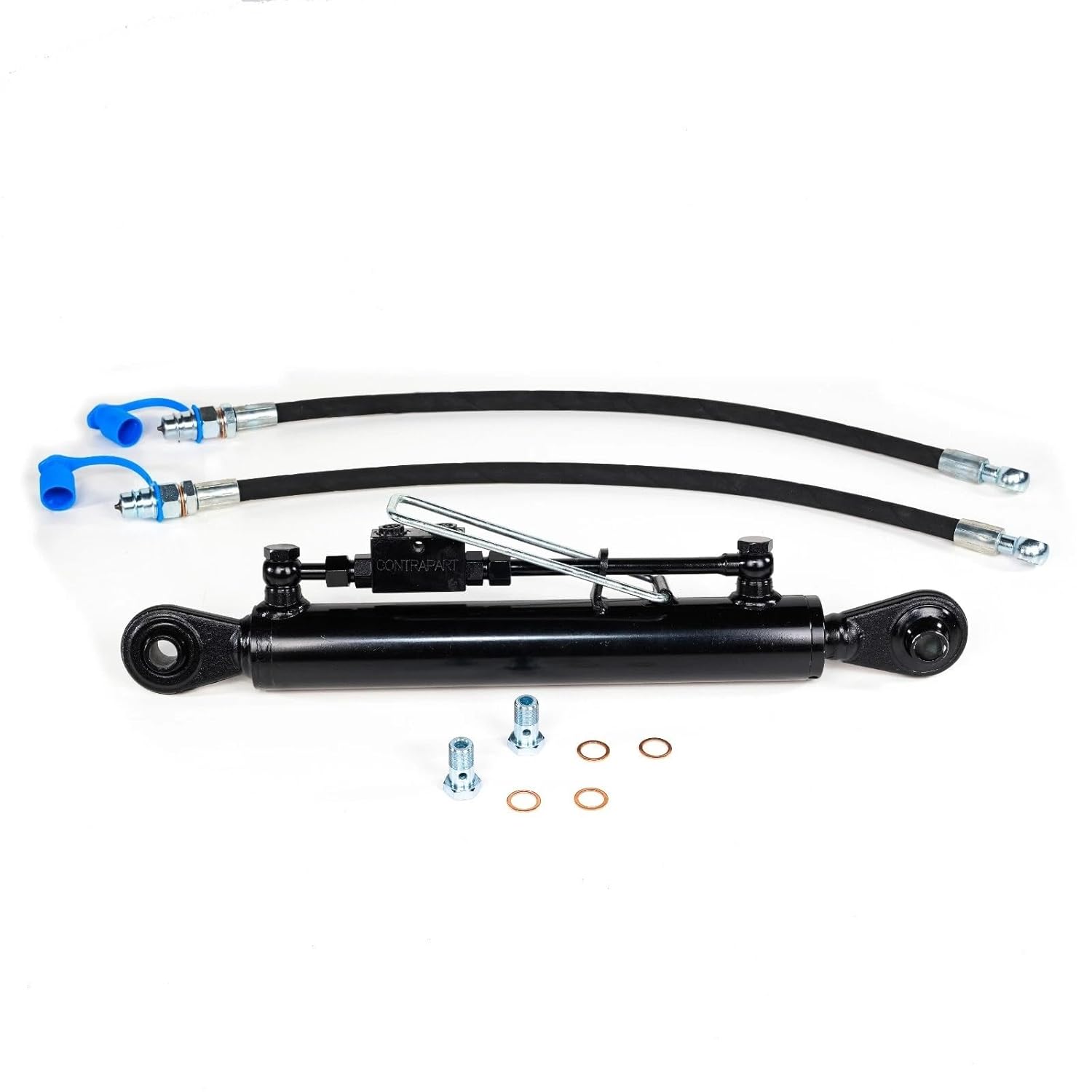 Tercer Punto Hidráulico Cat. 2–2 (635–975 mm) con Bloque de Seguridad y 2 Mangueras Hidráulicas