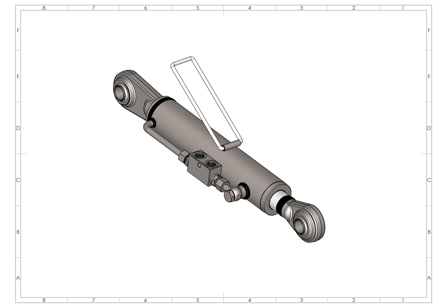 Tercer Punto Hidráulico Cat. 2–2 (550–790 mm) – con bloque de seguridad y 2 mangueras hidráulicas – SPH320096