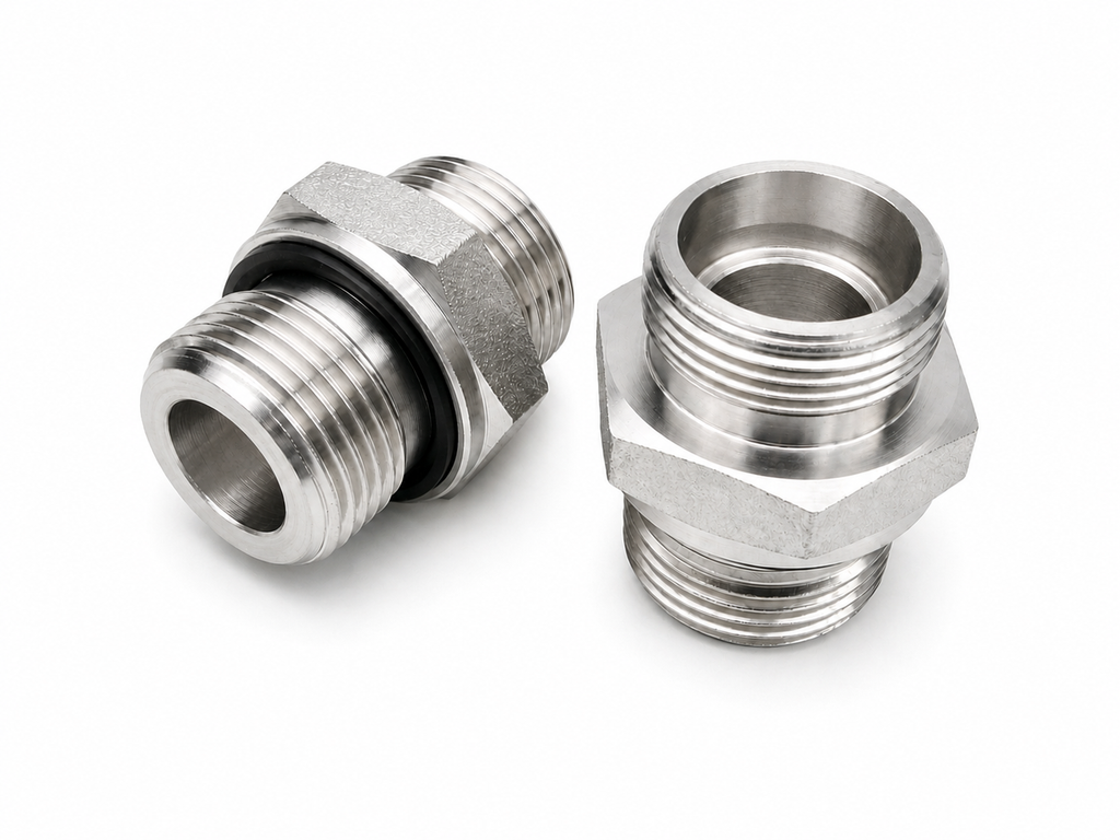 Hydraulisk rak adapter metrisk till metrisk 24° kona L-serie – valbar storlek