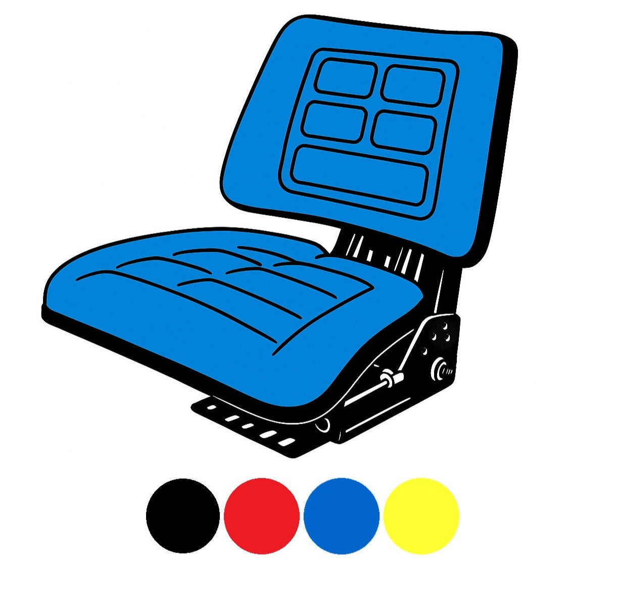 Tractor Seat Universal (Black, Blue, Red, Yellow)