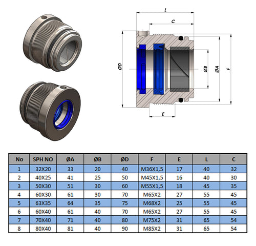 Kit Riparazione Martinetto Idraulico: Guarnizioni, Valvole, Nucleo Pompa, Per Cilindri 40 Mm, Professionale!