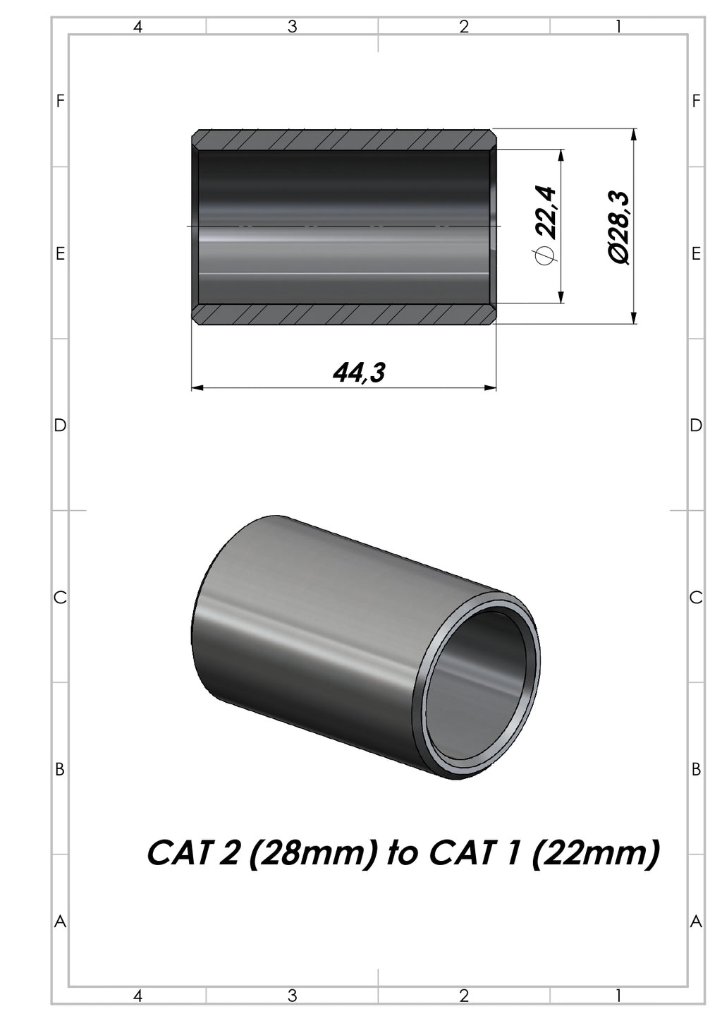 Conversion Bushing for Top Link Category 1-2-3 - Sparepartsholland