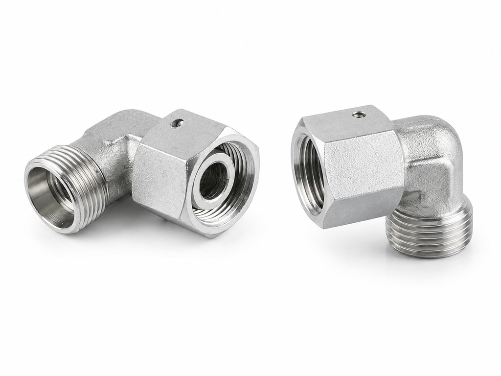 Hydraulic Metric 90° Swivel Elbow Fitting L Series with Swivel Nut Front