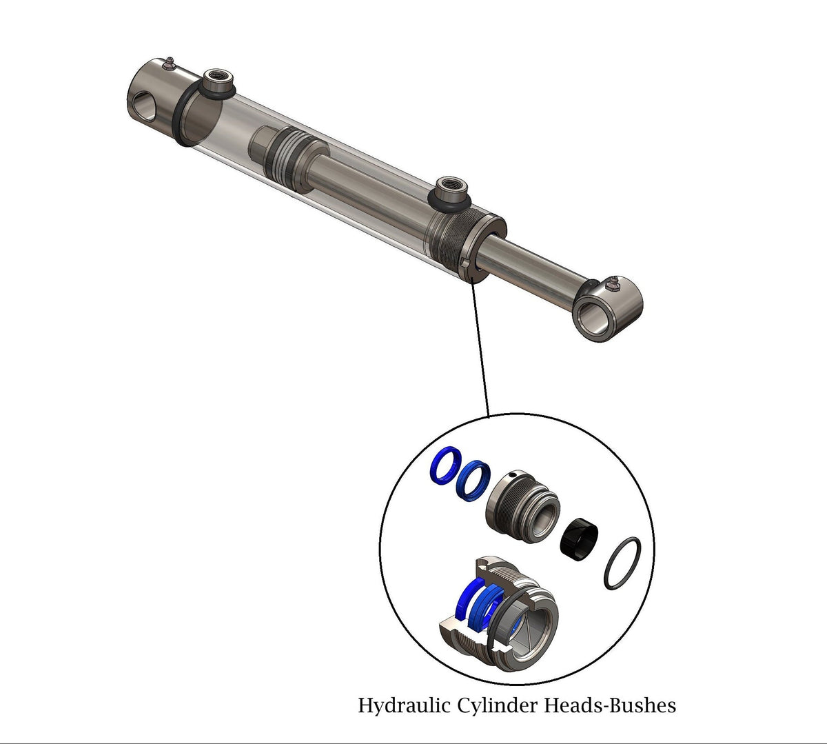 Cylinderhoveder og styrebøsninger til hydraulikcylindre – Hoved- og styrekomponenter