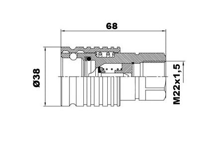 Raccord Hydraulique Femelle Push-Pull M22x1,5 – ISO 7241-A pour Machines Agricoles