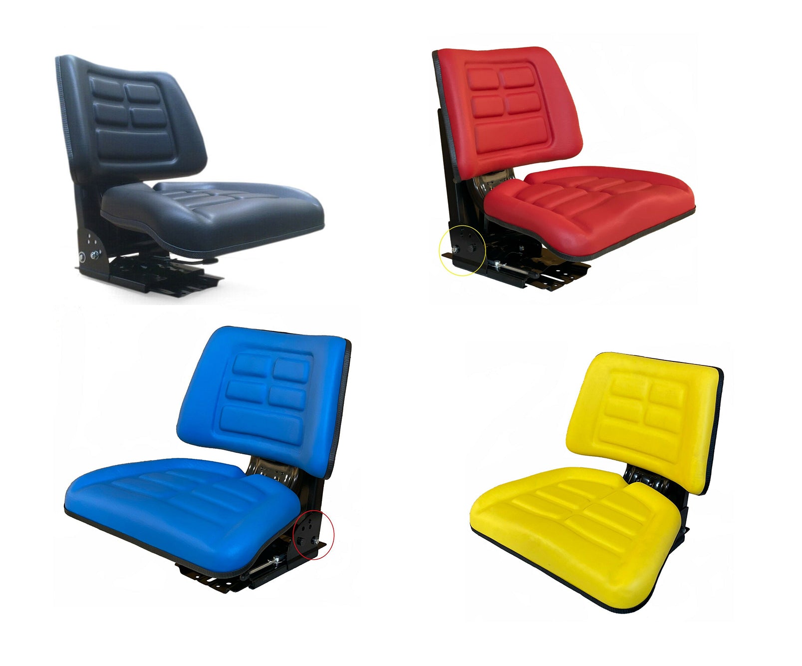Sedile Universale per Trattore (Nero, Blu, Rosso, Giallo)