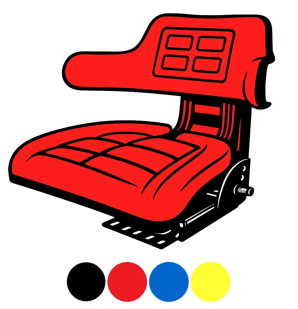 Tractor Seat With Armrest Universal (Black, Blue, Red, Yellow)