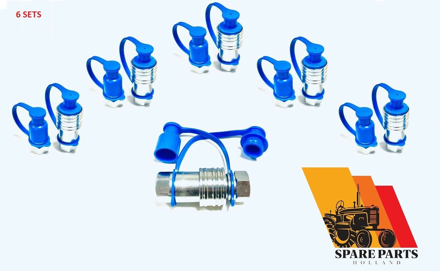 1/2″ NPT Hydraulic Quick Connect Couplings – Poppet Pioneer Style – 6 Sets