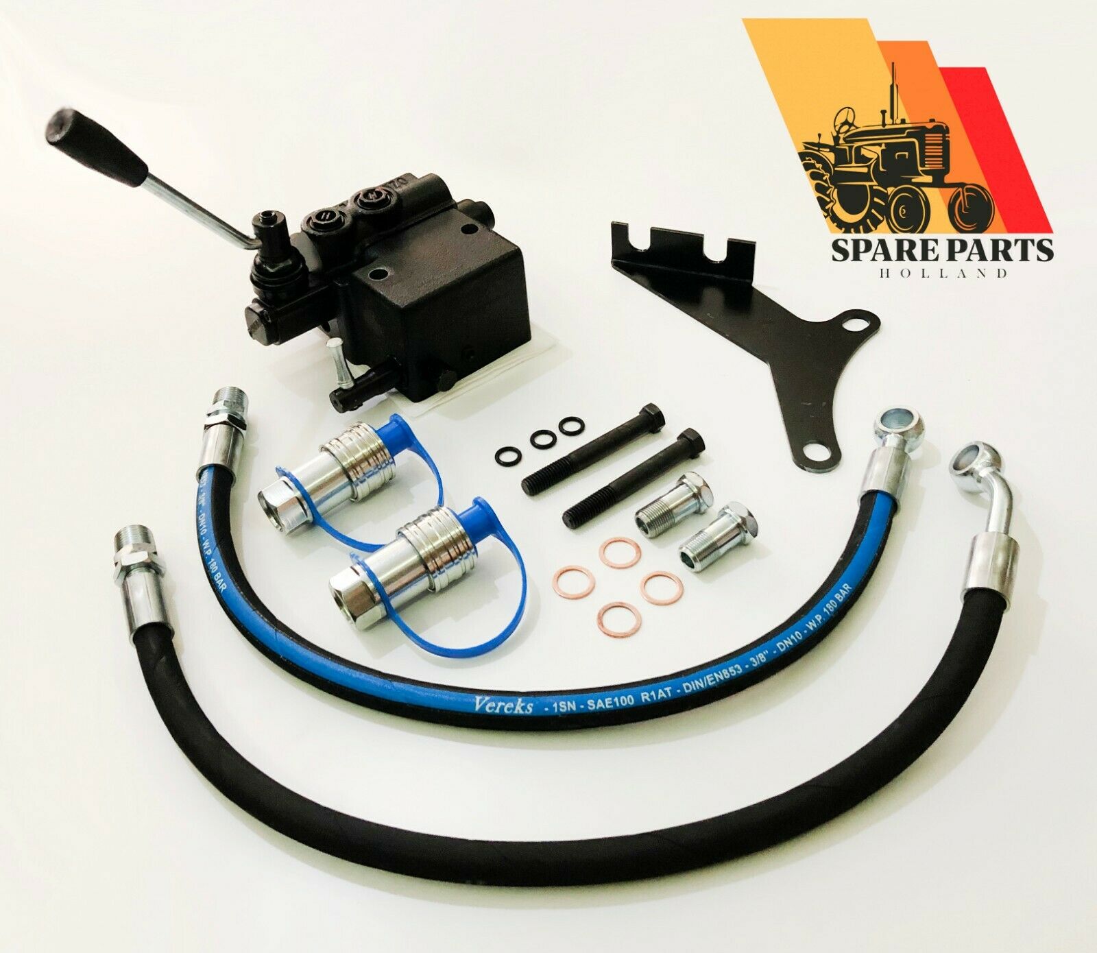 Single Hydraulic Remote Control Valve Kit for Massey Ferguson MF35 50 65 135 150 – Single Spool (Black)