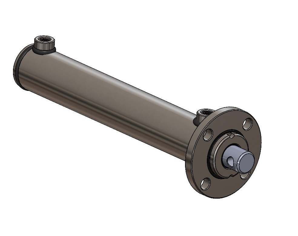 Double Acting Hydraulic Cylinder With Front Flange