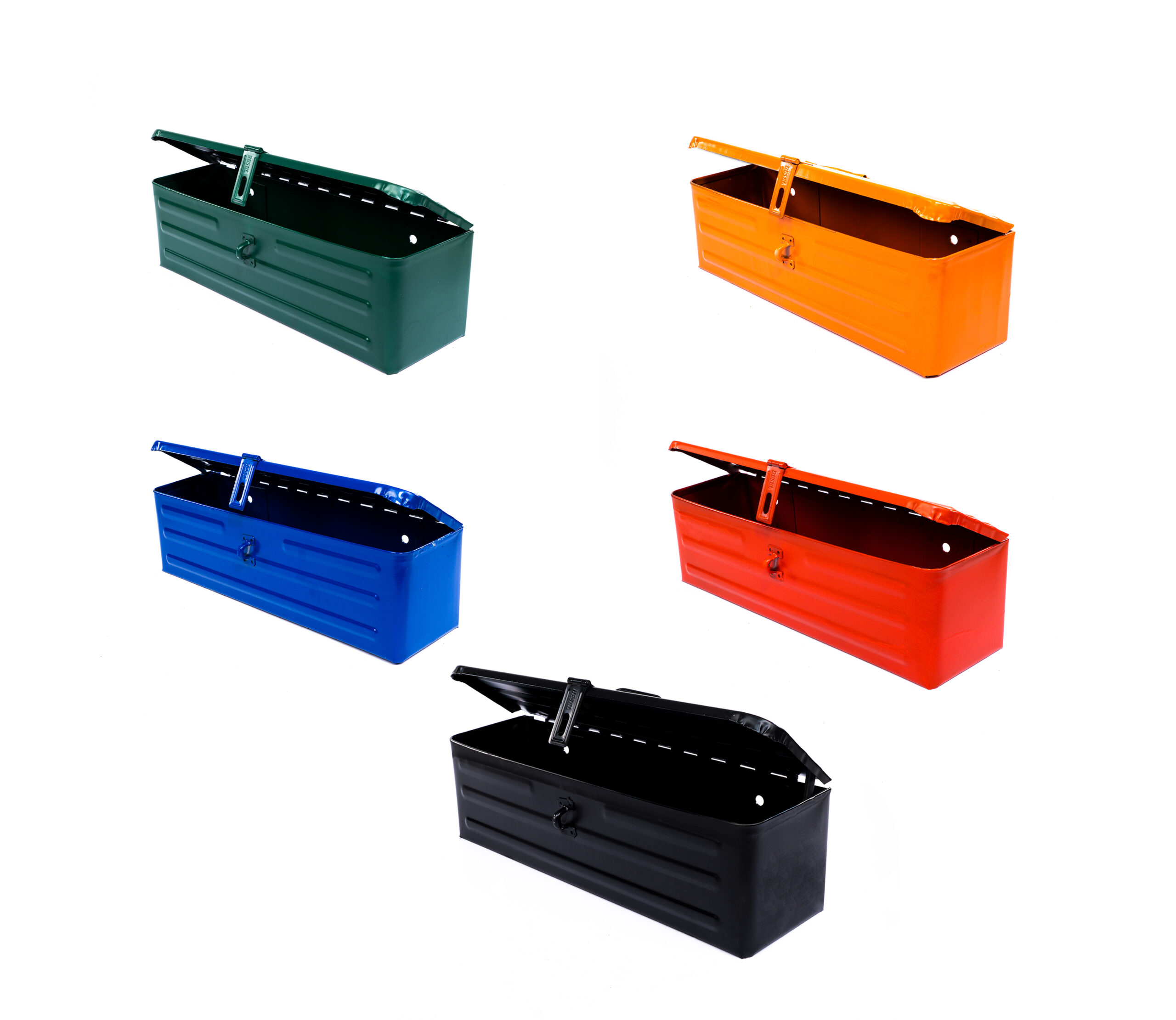 Boîte à outils en métal pour tracteur (noir, rouge, bleu, vert, orange)