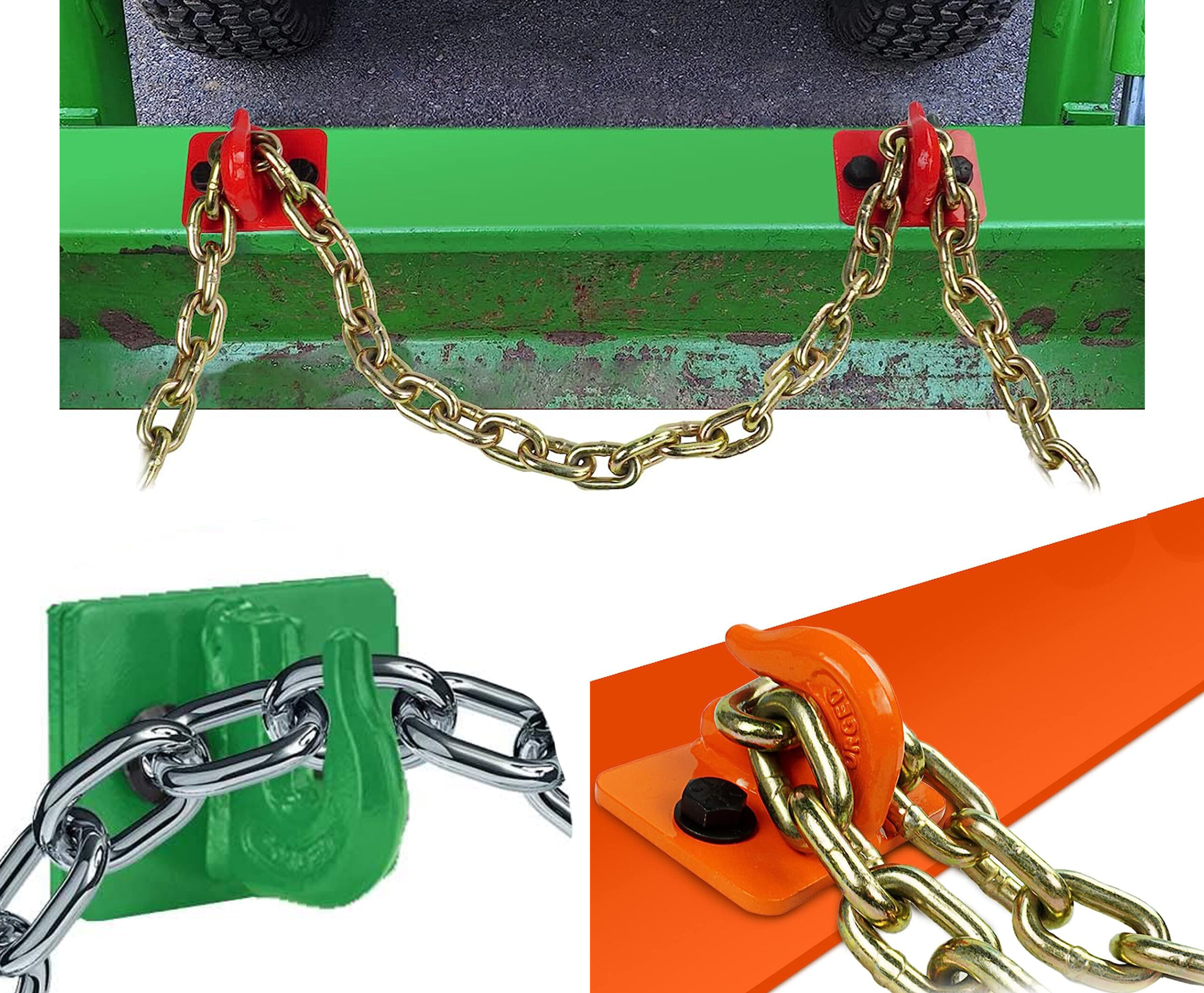 Tractor Bucket Hooks - Bolt On Hooks for Tractor Bucket - Heavy