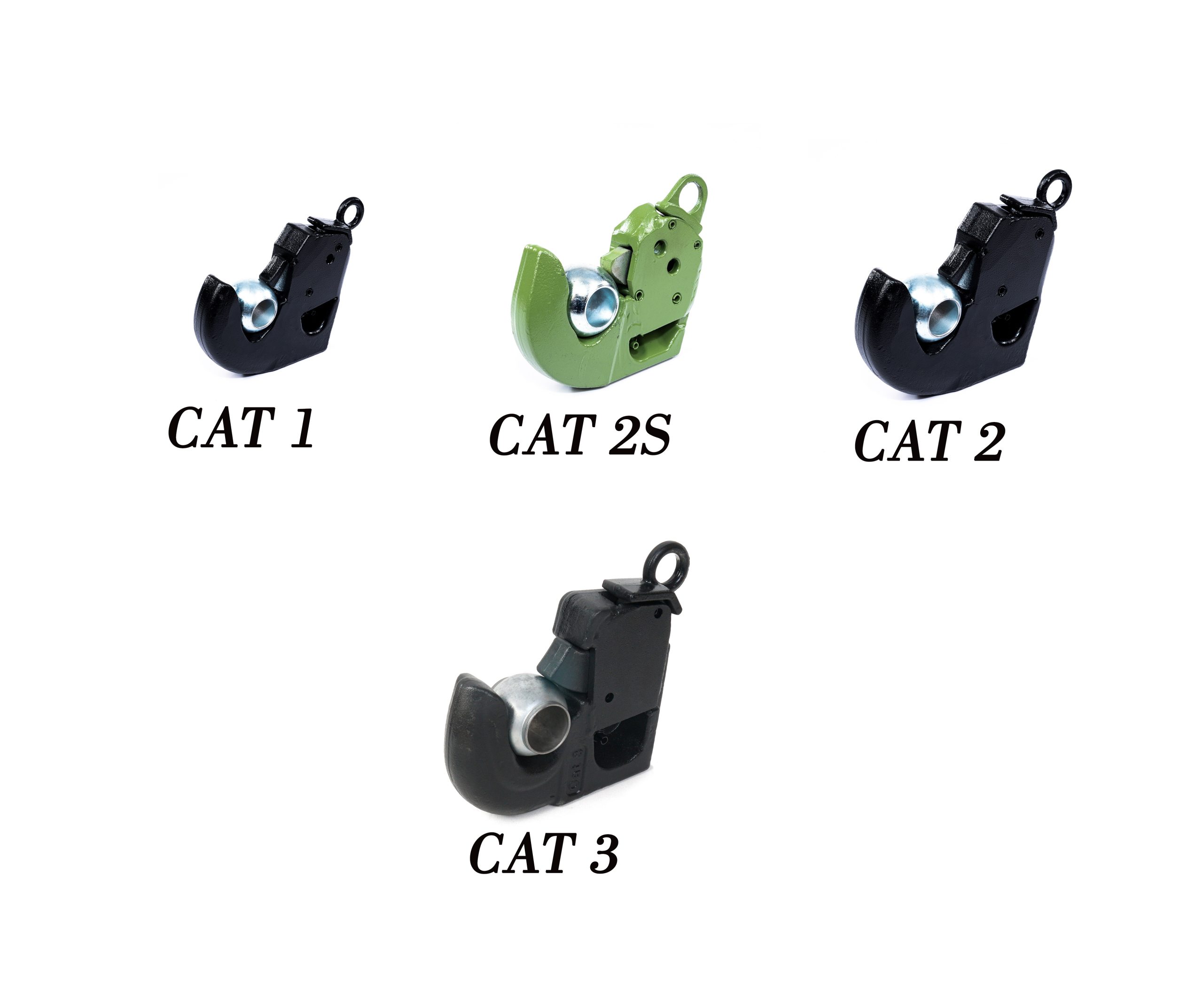 Tractor Lower Link Weld-on Hook – Quick Release Hitch Ball CAT.1 – CAT.2S – CAT.2- CAT.3