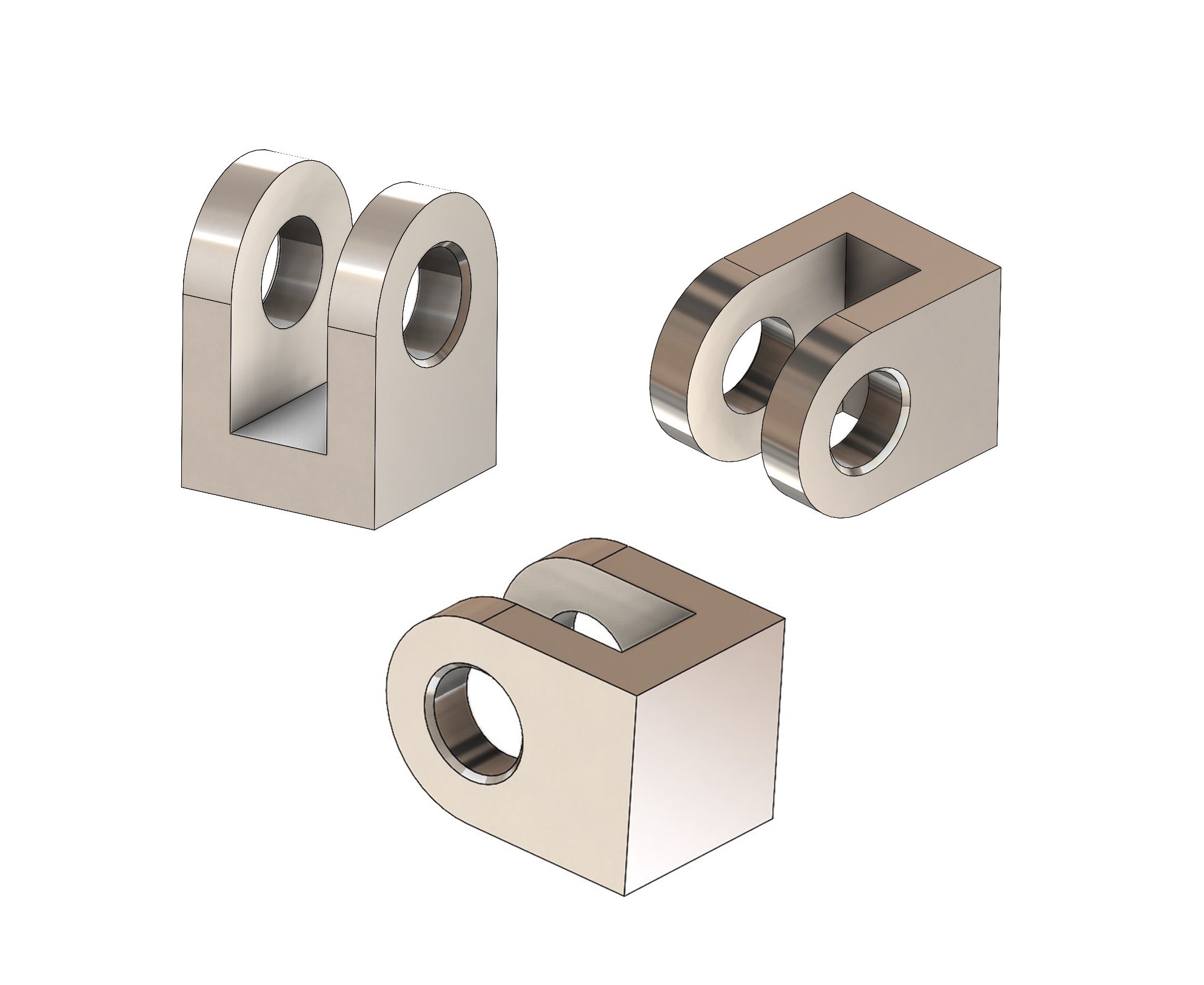 Fourches soudables pour vérins hydrauliques Ø16-Ø20-Ø25